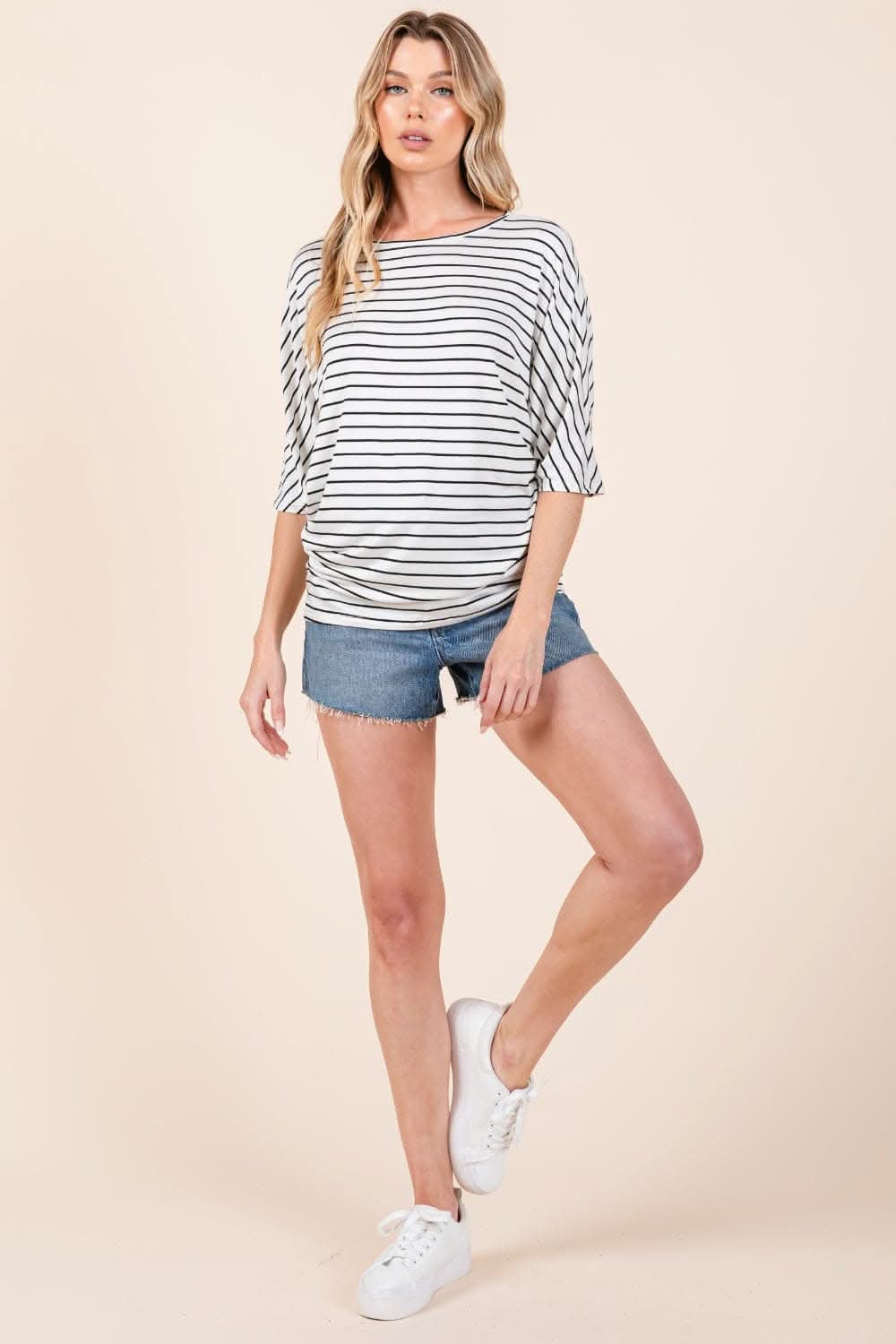 Elegant Striped Boat Neck Top - Love Salve